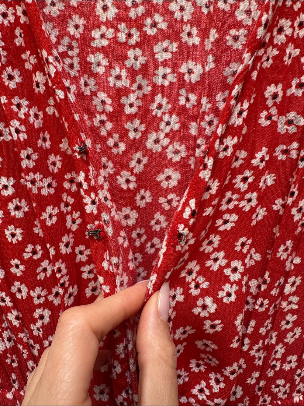 Abercrombie & Fitch Red Floral Tie-Waist Maxi Dress - Picture 6 of 8